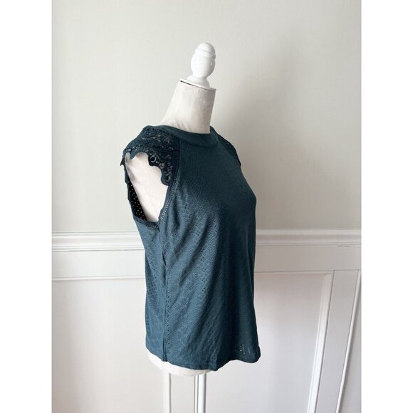 Shein Frenchy Teal Lace Cap Sleeve Top NWT Size L - Picture 3 of 6